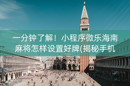 一分钟了解！小程序微乐海南麻将怎样设置好牌(揭秘手机上辅牌器)