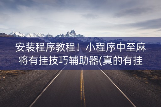 安装程序教程！小程序中至麻将有挂技巧辅助器(真的有挂)