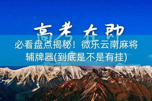 必看盘点揭秘！微乐云南麻将辅牌器(到底是不是有挂)