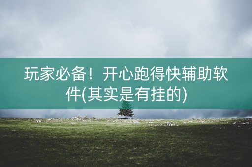 玩家必备！开心跑得快辅助软件(其实是有挂的)