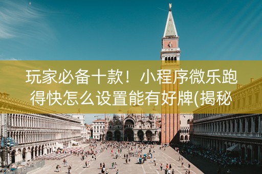 玩家必备十款！小程序微乐跑得快怎么设置能有好牌(揭秘手机上攻略插件)