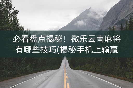 必看盘点揭秘！微乐云南麻将有哪些技巧(揭秘手机上输赢规律)