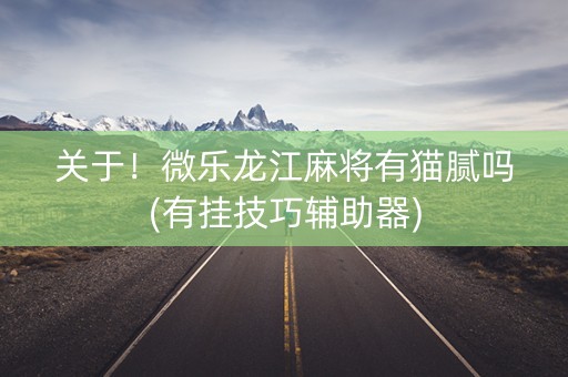 关于！微乐龙江麻将有猫腻吗(有挂技巧辅助器)