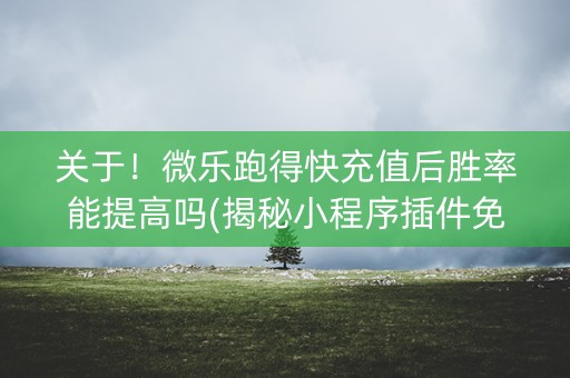 关于！微乐跑得快充值后胜率能提高吗(揭秘小程序插件免费)