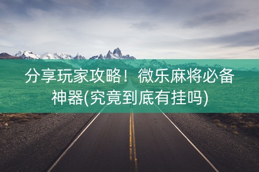 分享玩家攻略！微乐麻将必备神器(究竟到底有挂吗)