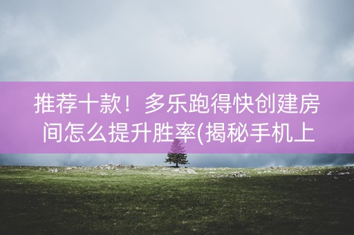 推荐十款！多乐跑得快创建房间怎么提升胜率(揭秘手机上插件免费)