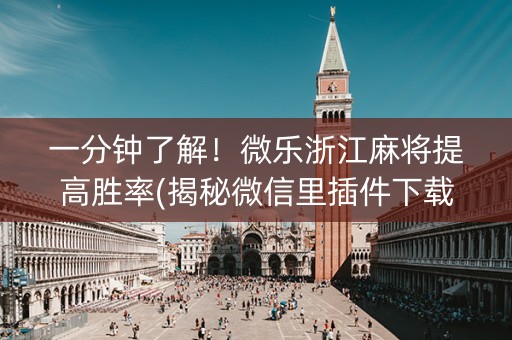 一分钟了解！微乐浙江麻将提高胜率(揭秘微信里插件下载)