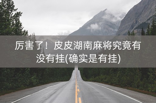 厉害了！皮皮湖南麻将究竟有没有挂(确实是有挂)