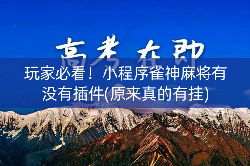 玩家必看！小程序雀神麻将有没有插件(原来真的有挂)
