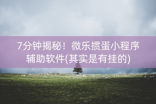 7分钟揭秘！微乐掼蛋小程序辅助软件(其实是有挂的)