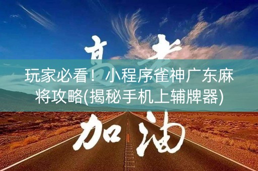 玩家必看！小程序雀神广东麻将攻略(揭秘手机上辅牌器)