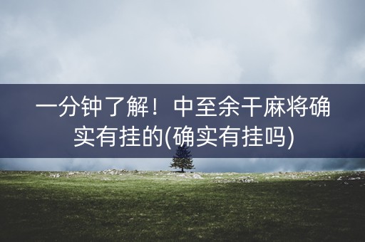 一分钟了解！中至余干麻将确实有挂的(确实有挂吗)