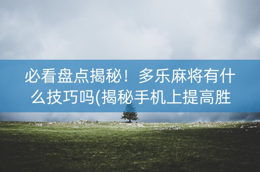 必看盘点揭秘！多乐麻将有什么技巧吗(揭秘手机上提高胜率)