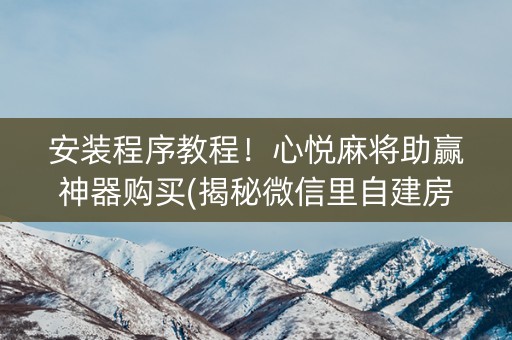 安装程序教程！心悦麻将助赢神器购买(揭秘微信里自建房怎么赢)