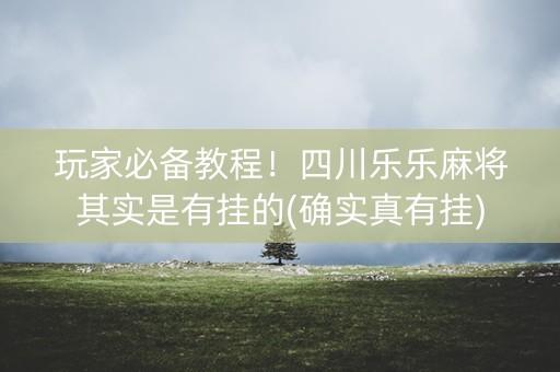 玩家必备教程！四川乐乐麻将其实是有挂的(确实真有挂)