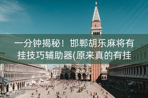 一分钟揭秘！邯郸胡乐麻将有挂技巧辅助器(原来真的有挂)