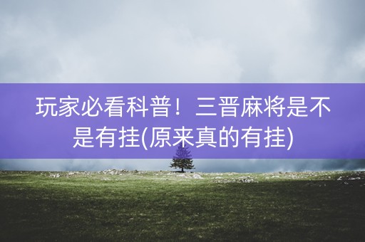玩家必看科普！三晋麻将是不是有挂(原来真的有挂)