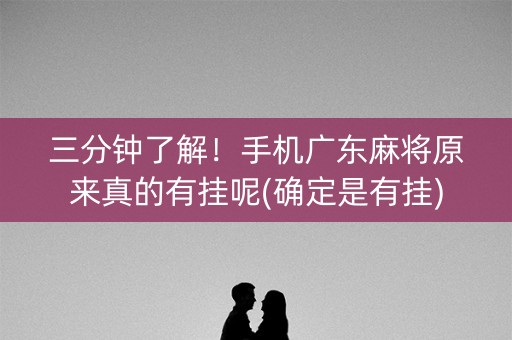 三分钟了解！手机广东麻将原来真的有挂呢(确定是有挂)