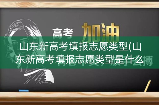 山东新高考填报志愿类型(山东新高考填报志愿类型是什么)