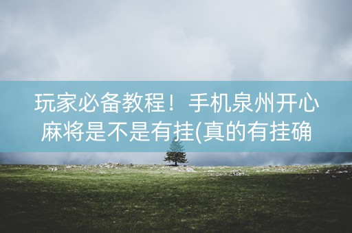 玩家必备教程！手机泉州开心麻将是不是有挂(真的有挂确实有挂)