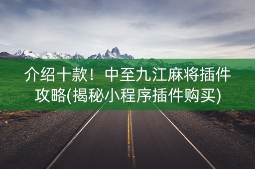 介绍十款！中至九江麻将插件攻略(揭秘小程序插件购买)