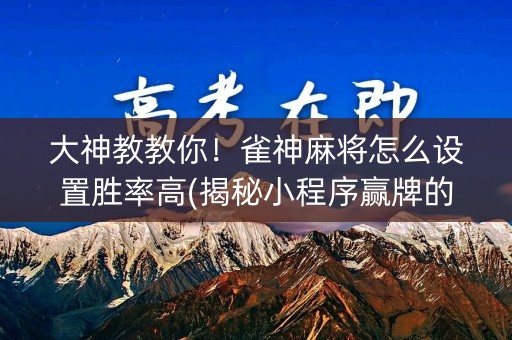 大神教教你！雀神麻将怎么设置胜率高(揭秘小程序赢牌的技巧)