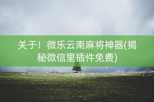 关于！微乐云南麻将神器(揭秘微信里插件免费)