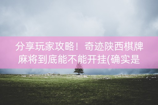 分享玩家攻略！奇迹陕西棋牌麻将到底能不能开挂(确实是有挂)