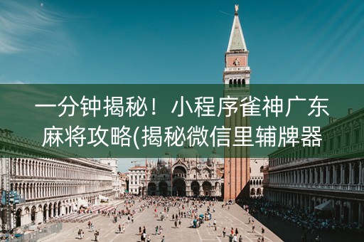 一分钟揭秘！小程序雀神广东麻将攻略(揭秘微信里辅牌器)