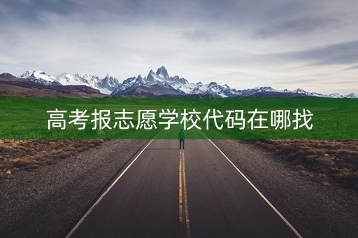 高考报志愿学校代码在哪找