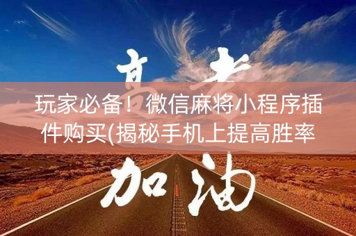 玩家必备！微信麻将小程序插件购买(揭秘手机上提高胜率)