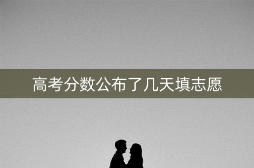 高考分数公布了几天填志愿