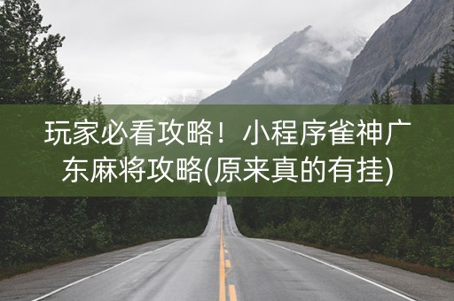 玩家必看攻略！小程序雀神广东麻将攻略(原来真的有挂)