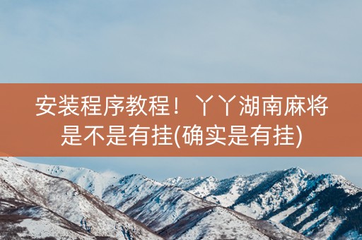 安装程序教程！丫丫湖南麻将是不是有挂(确实是有挂)