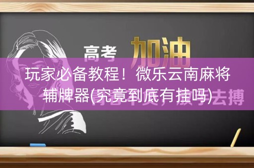 玩家必备教程！微乐云南麻将辅牌器(究竟到底有挂吗)
