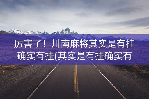 厉害了！川南麻将其实是有挂确实有挂(其实是有挂确实有挂)