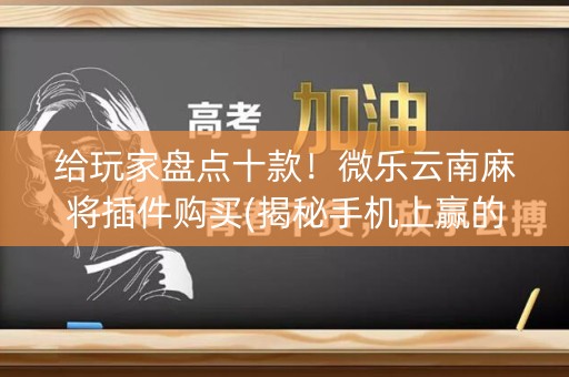 给玩家盘点十款！微乐云南麻将插件购买(揭秘手机上赢的秘诀)