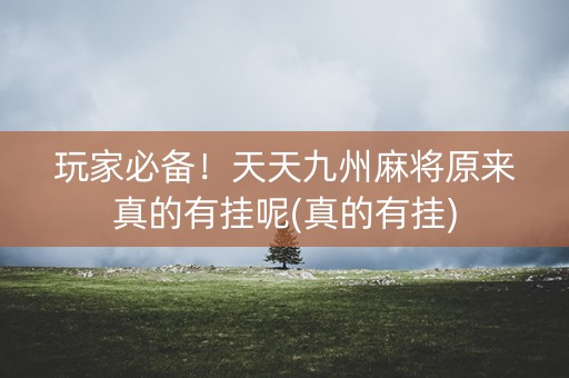 玩家必备！天天九州麻将原来真的有挂呢(真的有挂)