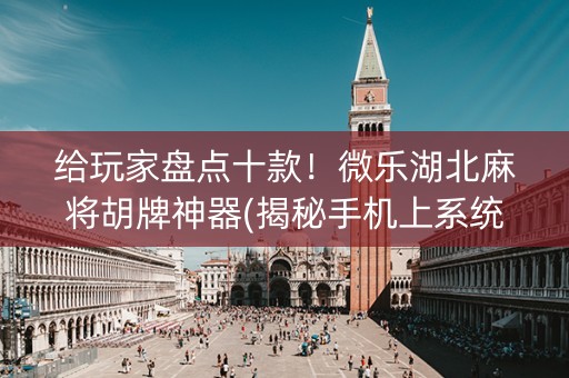 给玩家盘点十款！微乐湖北麻将胡牌神器(揭秘手机上系统发好牌)