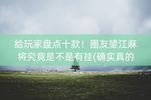 给玩家盘点十款！圈友望江麻将究竟是不是有挂(确实真的有挂)