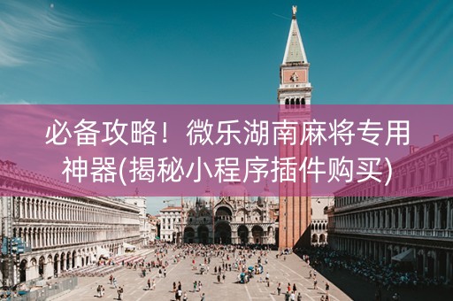 必备攻略！微乐湖南麻将专用神器(揭秘小程序插件购买)
