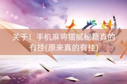关于！手机麻将猫腻秘籍真的有挂(原来真的有挂)