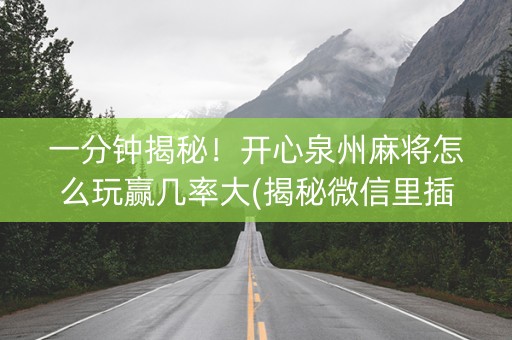 一分钟揭秘！开心泉州麻将怎么玩赢几率大(揭秘微信里插件下载)
