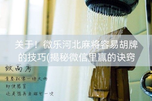 关于！微乐河北麻将容易胡牌的技巧(揭秘微信里赢的诀窍)