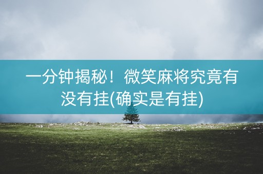一分钟揭秘！微笑麻将究竟有没有挂(确实是有挂)