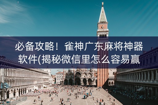必备攻略！雀神广东麻将神器软件(揭秘微信里怎么容易赢)
