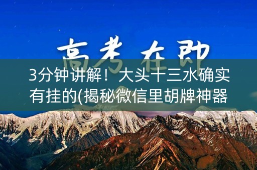 3分钟讲解！大头十三水确实有挂的(揭秘微信里胡牌神器)