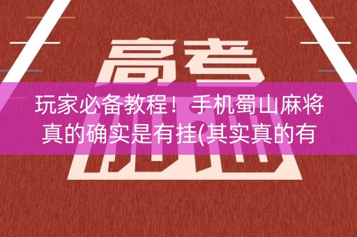 玩家必备教程！手机蜀山麻将真的确实是有挂(其实真的有挂)