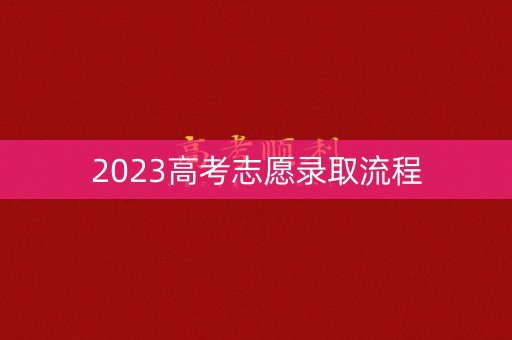 2023高考志愿录取流程