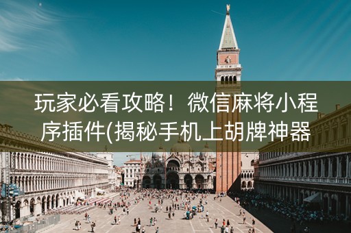 玩家必看攻略！微信麻将小程序插件(揭秘手机上胡牌神器)